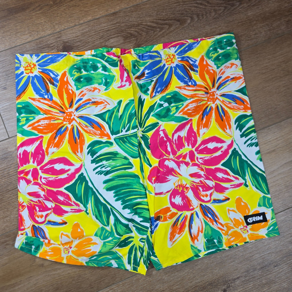 Vintage Jams World Style Hawaii Shorts Mens L Floral Pull On USA 80s 90s Retro